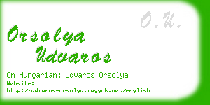 orsolya udvaros business card